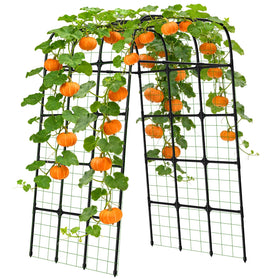 MYMULIKE 7ft garden trellis arch with stainless steel frame provides sturdy vine support