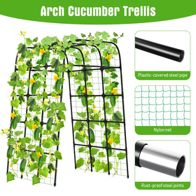MYMULIKE 7ft garden trellis arch enables vertical gardening in beds and patios