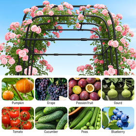 MYMULIKE garden trellis arch provides wind-stable support during seasonal growth
