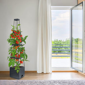 MYMULIKE supports cucumbers and eggplants along the climbing trellis