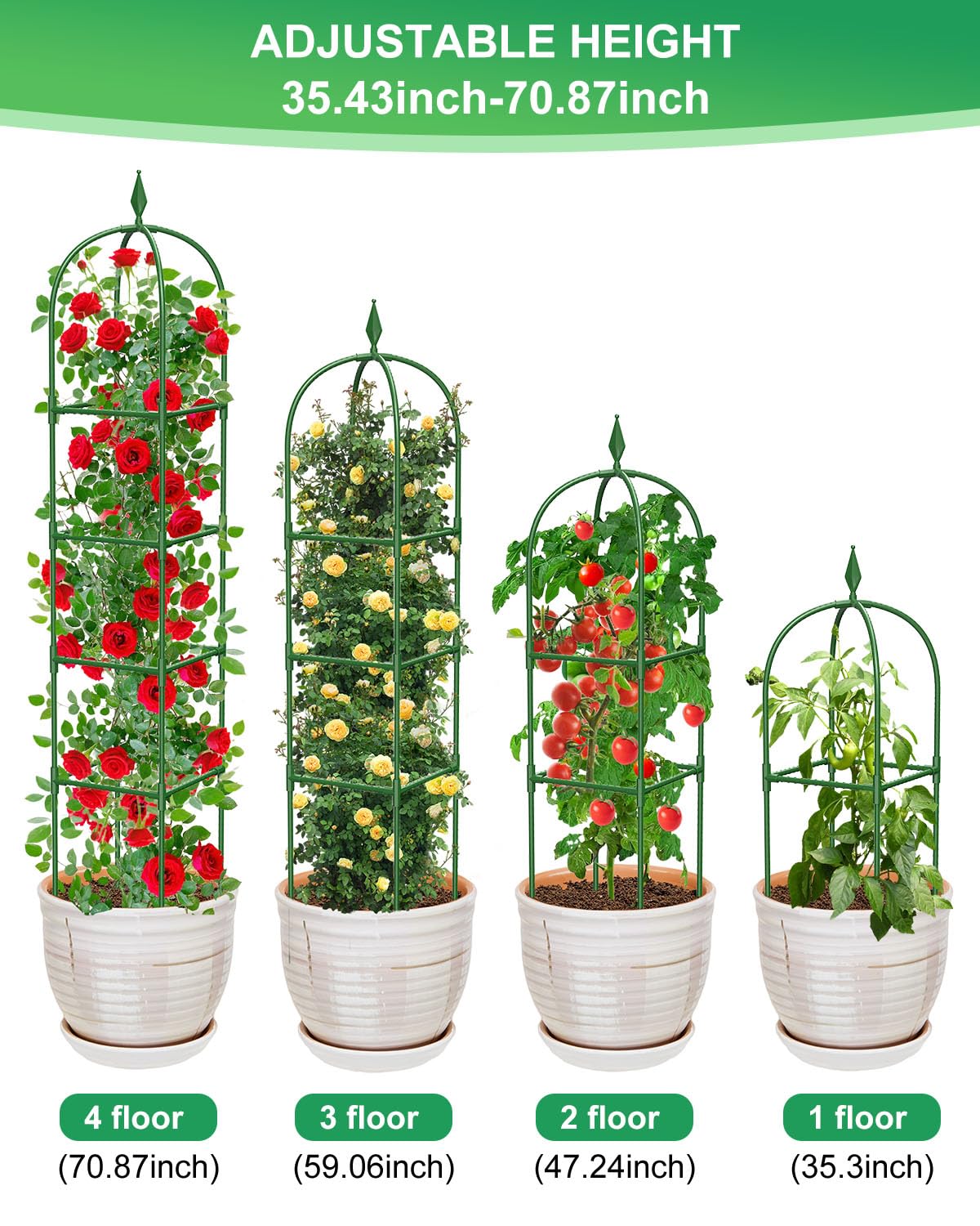MYMULIKE decorative design adds elegance while supporting vines.