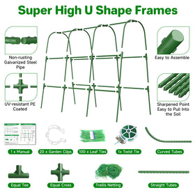 MYMULIKE durable steel trellis enhances stability for cucumbers, tomatoes, and squash.