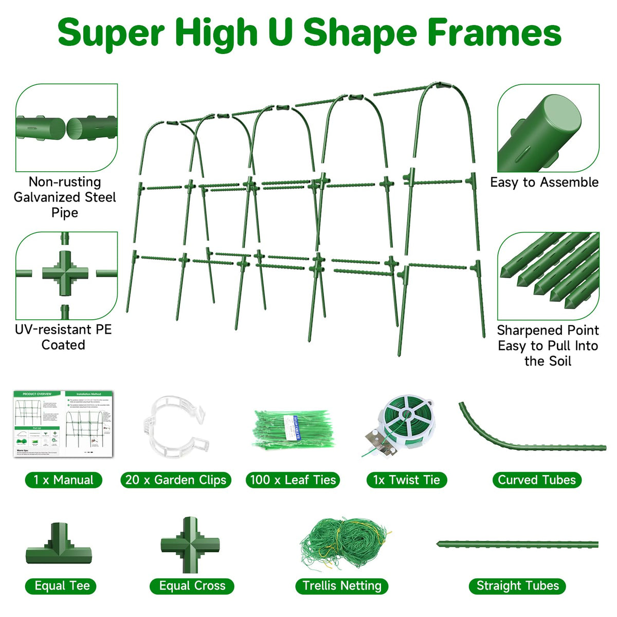 MYMULIKE heavy-duty steel trellis close-up shows robust support