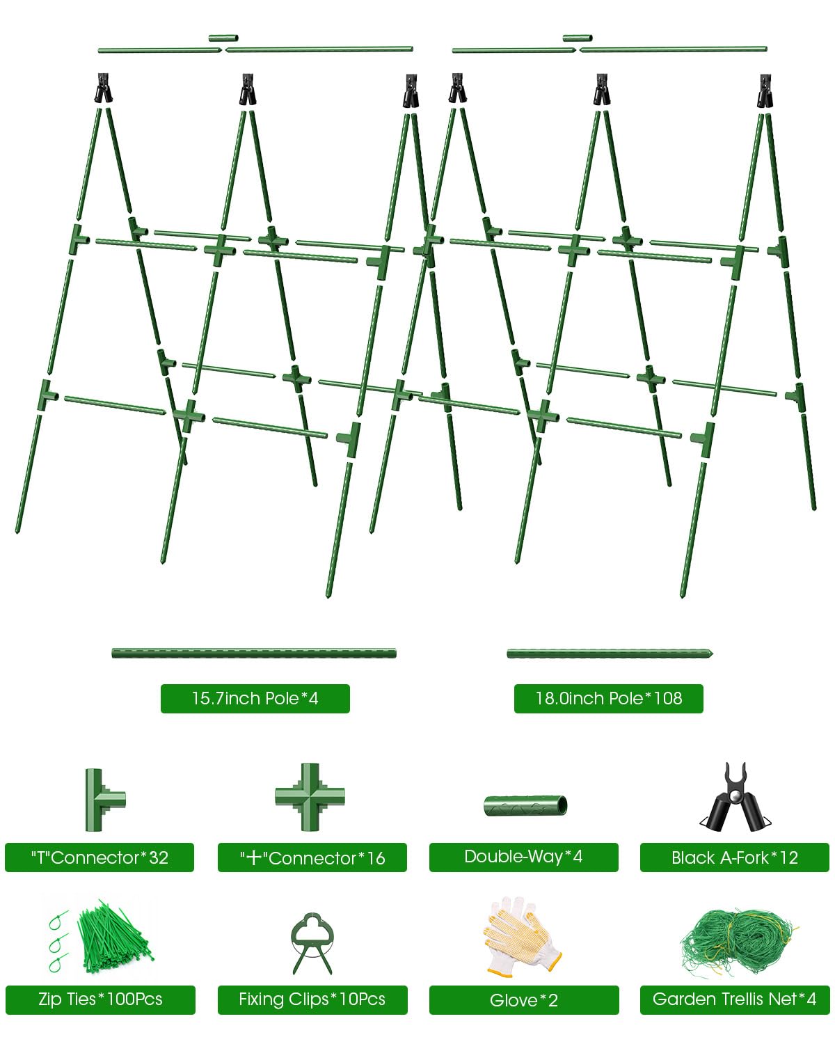 MYMULIKE nylon mesh and ties guide climbing growth.