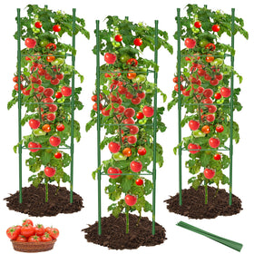 MYMULIKE tomato cages in assembly mode offer a stable frame for quick setup.
