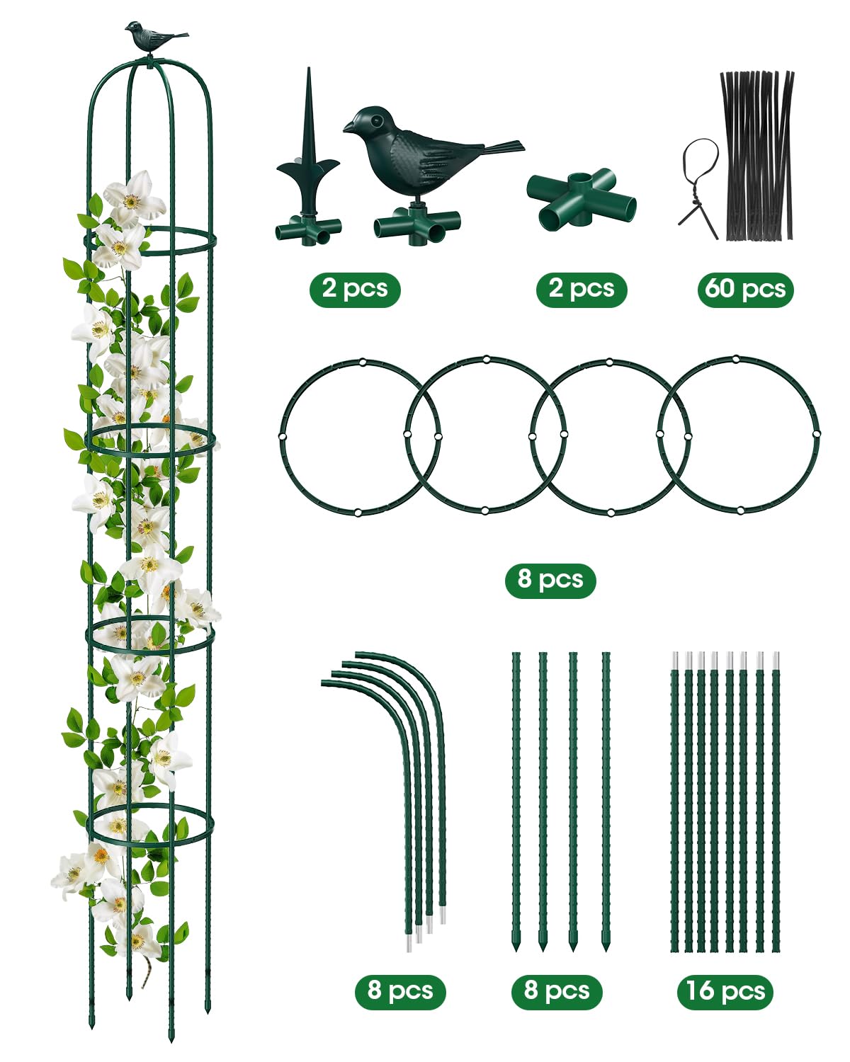 MYMULIKE vertical trellis supports roses, tomatoes, cucumbers and other climbers