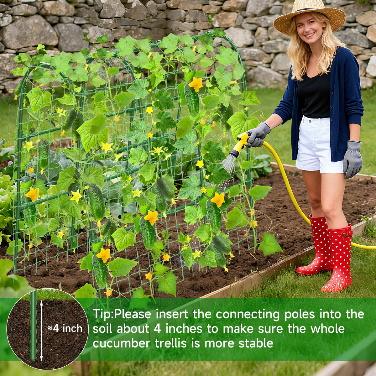 MYMULIKE garden trellis supports vegetables and flowers in small spaces for tidy beds.