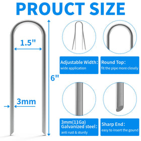 MySit 11ga thick galvanized stakes resist bending for long-lasting irrigation support.