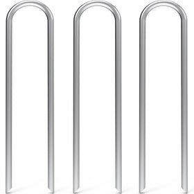 MySit 12 inch stake in ground showing deep anchoring for fence security.