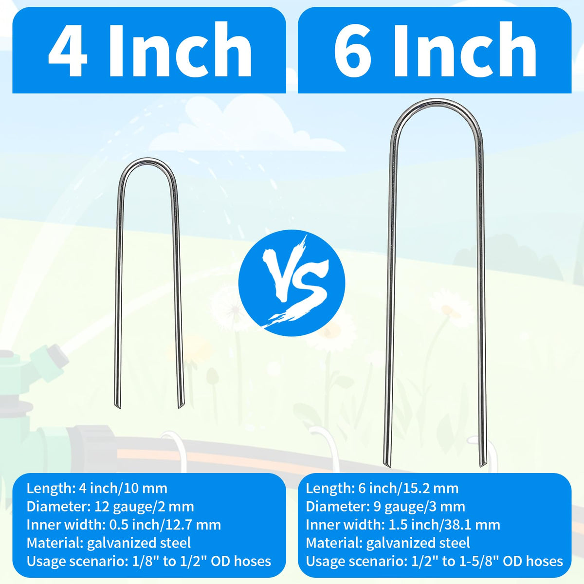MySit 4-inch irrigation hose stake easy to install in pots or beds.