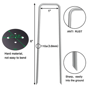MySit 6-inch ground stakes with gasket caps provide secure barrier anchoring