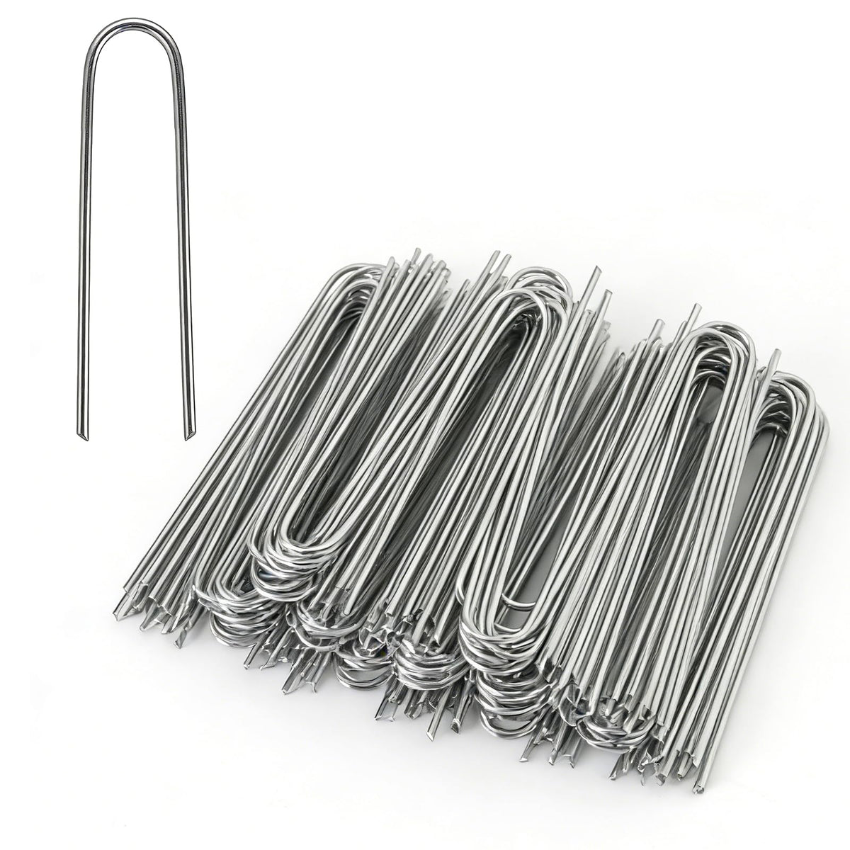 MySit 80-pack 4-inch garden stakes securing drip lines in soil for reliable watering.