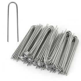 MySit 80-pack 4-inch garden stakes securing drip lines in soil for reliable watering.