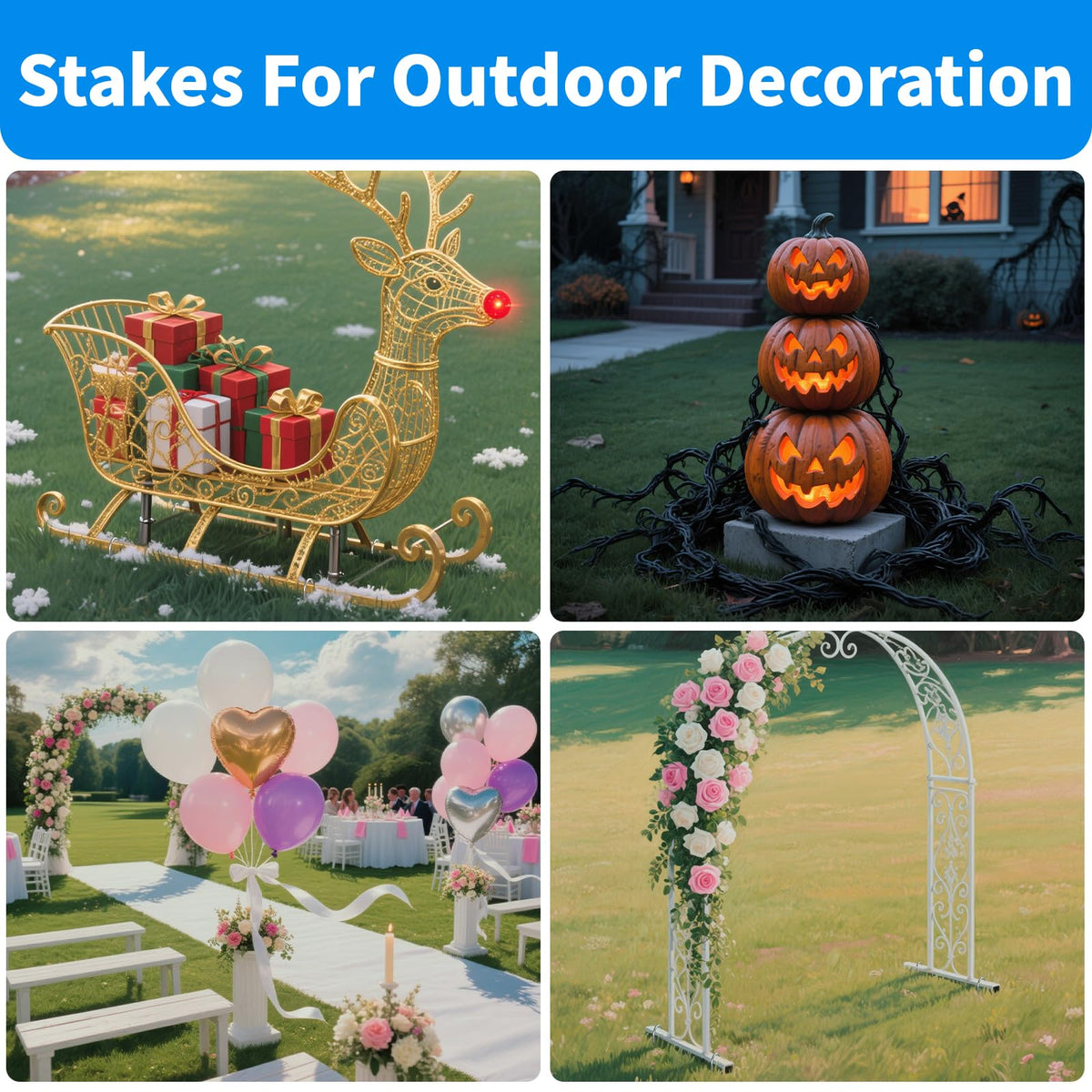MySit stake setup stabilizes outdoor inflatables and decorations.