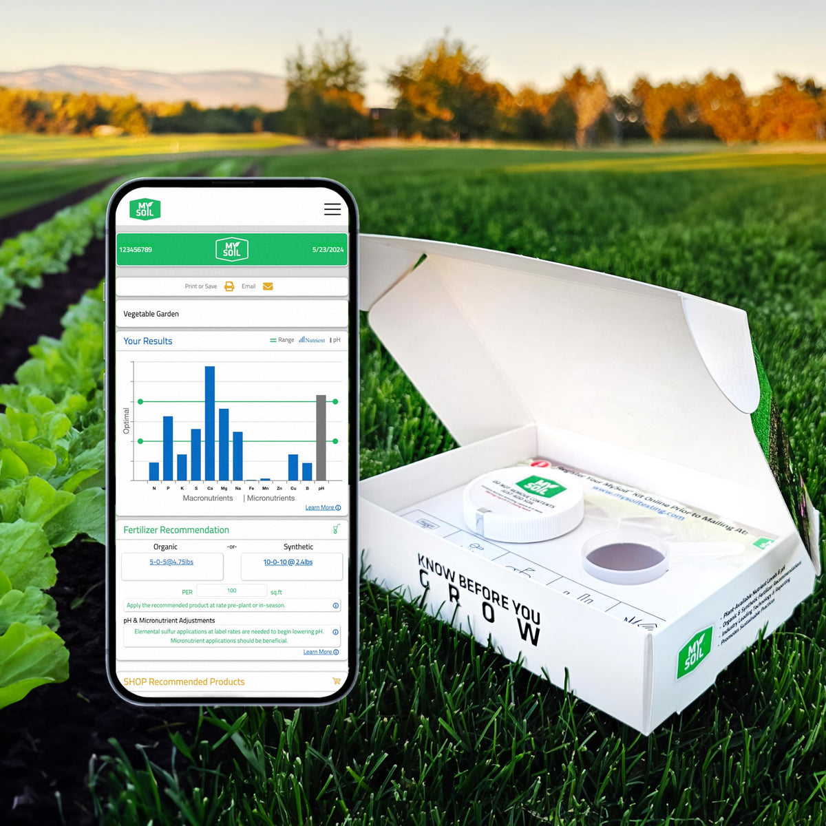 My Soil prepaid return envelope enables fast, convenient lab analysis.
