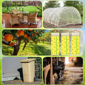 Mysora fly strips hung in a barn protecting stored produce and animals