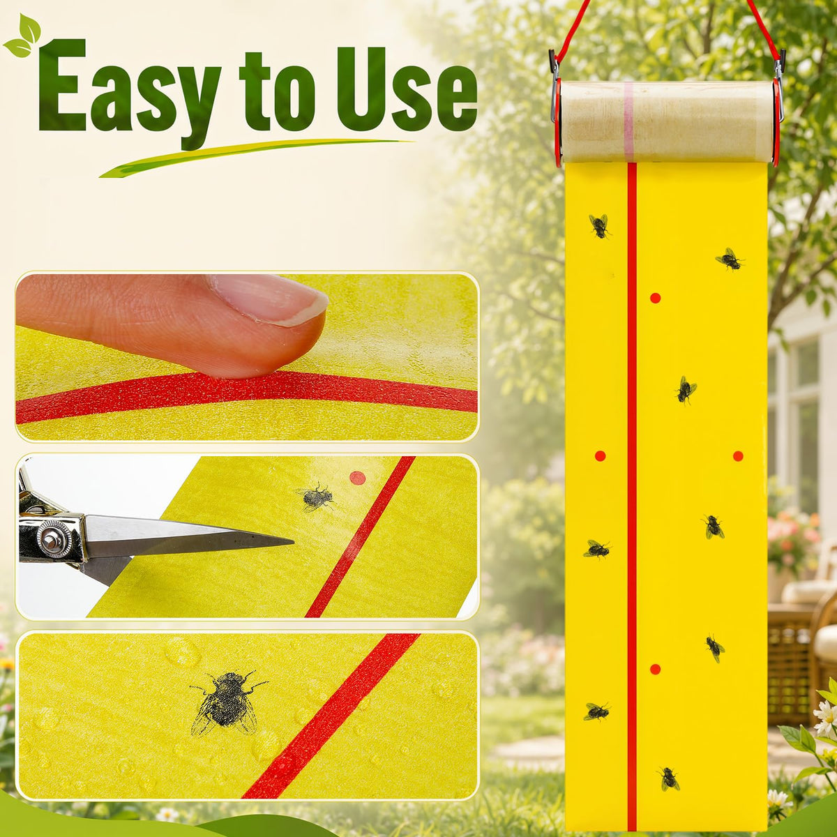 Mysora adhesive close-up revealing stickiness that secures flying insects on contact