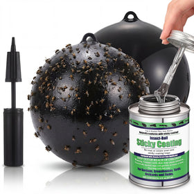 Mysora fly trap ball with 18-inch diameter ready to attract and capture flying insects outdoors