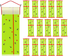 Mysora front packaging showing 15 fluorescent green fly paper rolls and easy storage benefit