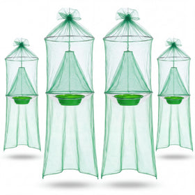 Mysora front view of 4-pack trap set showing compact green design and easy storage benefit