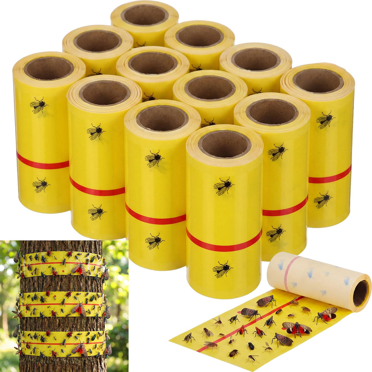 Mysora front packaging showing 12-roll pack and yellow sticky tape benefits protection