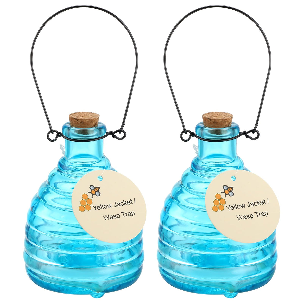 Mysora glass wasp trap blue 2-pack for easy outdoor pest control.