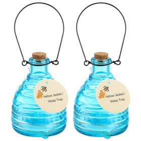 Mysora glass wasp trap blue 2-pack for easy outdoor pest control.