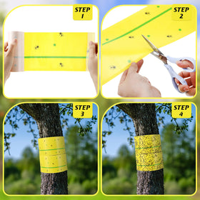 Mysora roll next to ruler showing 5-inch width and 30ft length