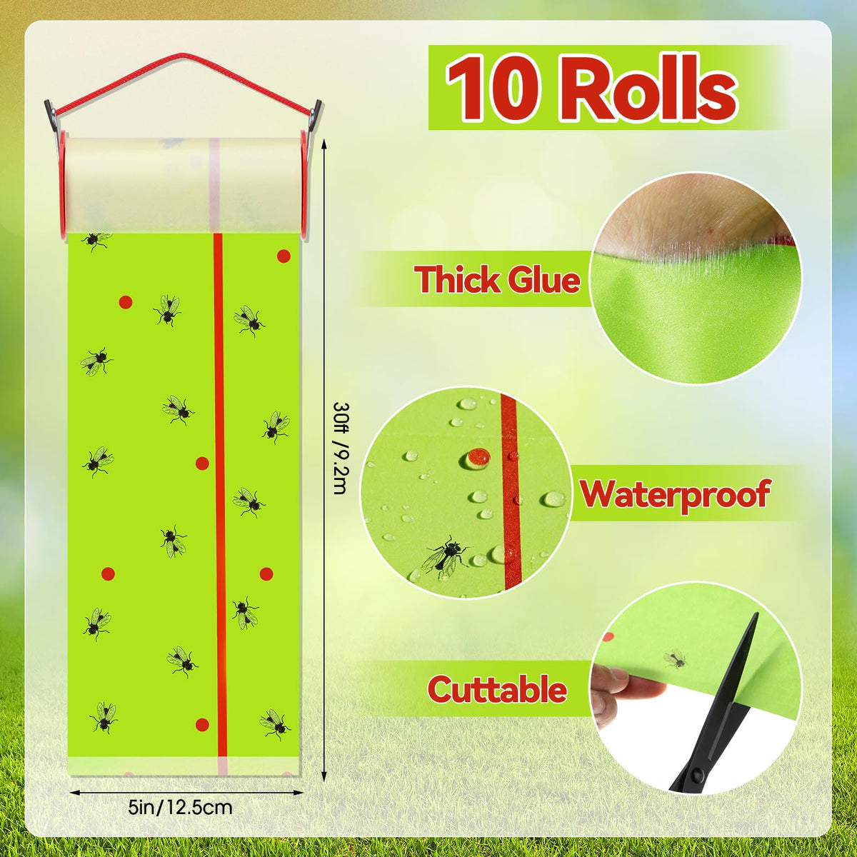 Mysora long roll unwound to display 30 ft length and wide trapping surface