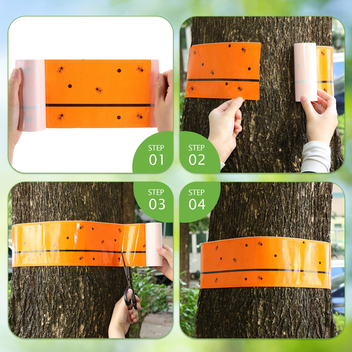 Mysora roll wrapped on tree trunk blocking pests climbing upward