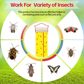 Mysora strip in barn stable environment trapping flies, protects livestock areas