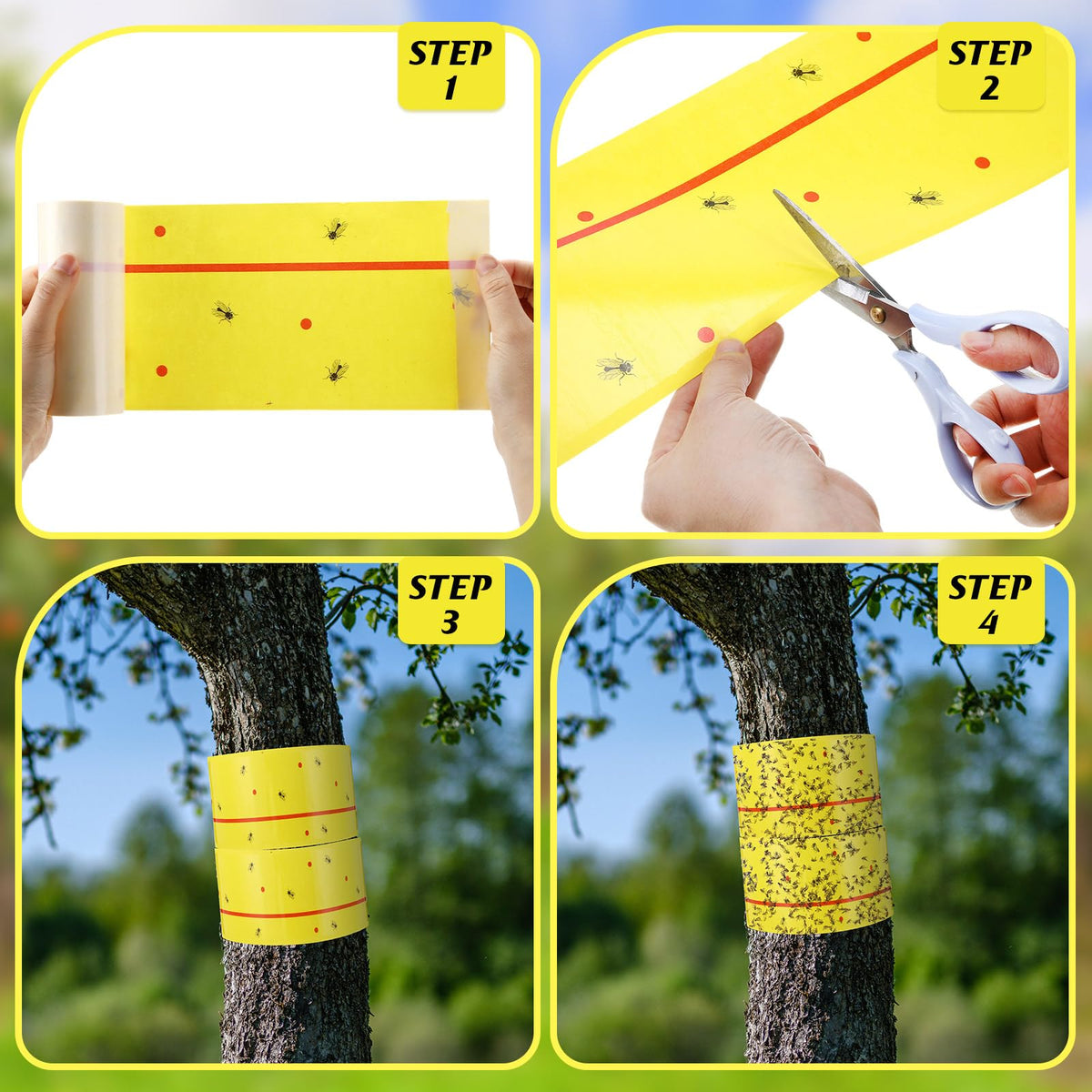 Mysora trap length shown next to ruler highlighting 30-foot coverage benefit