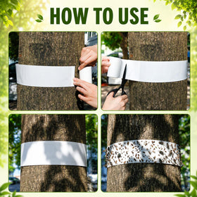 Mysora being wrapped around a tree trunk illustrating easy installation benefit