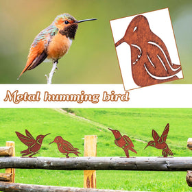 Myssac rusty birds arranged in garden setup for farmhouse decor