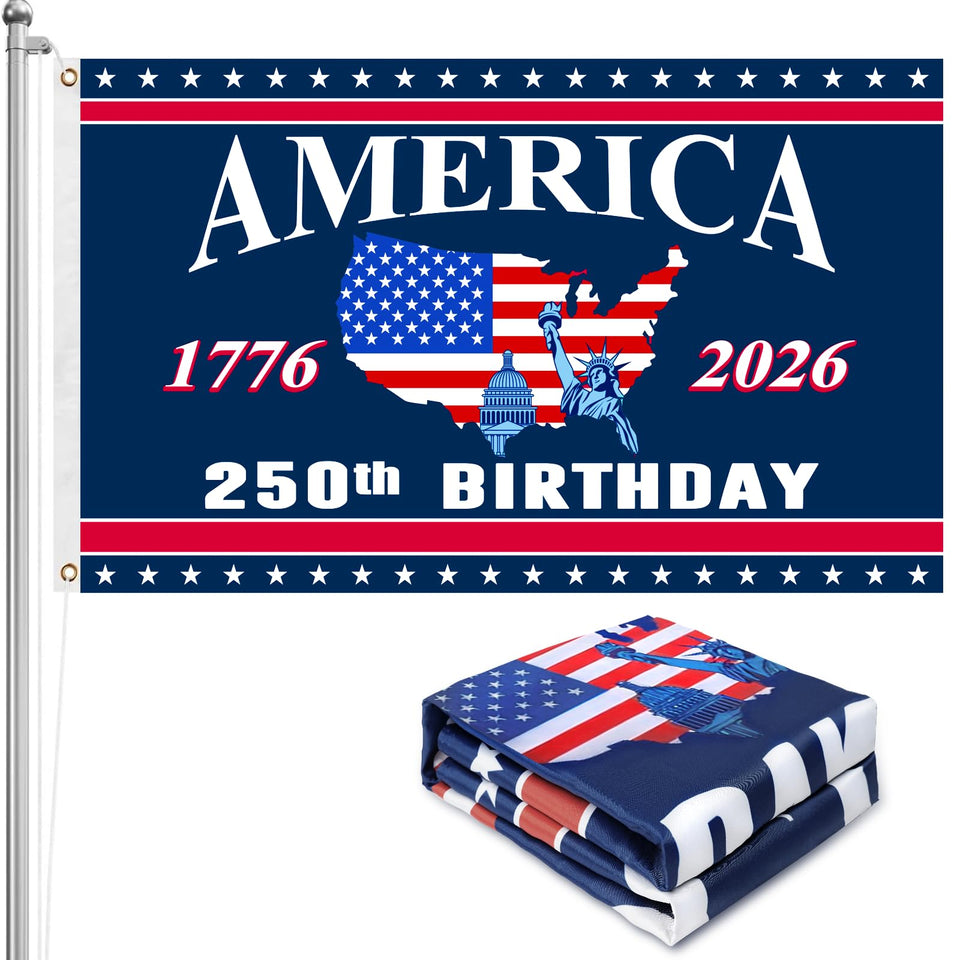 Mythcloud 4th of July flag double sided for clear readability from both sides