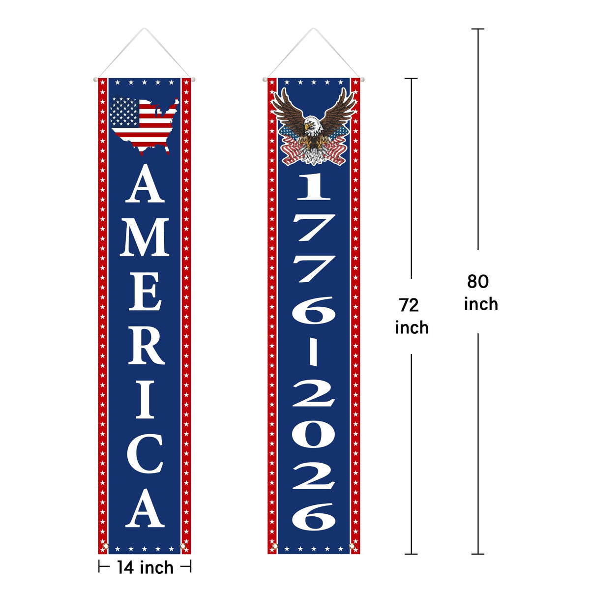 Mythcloud Independence Day banner on the front door elevates curb appeal.