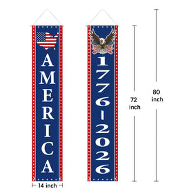 Mythcloud Independence Day banner on the front door elevates curb appeal.