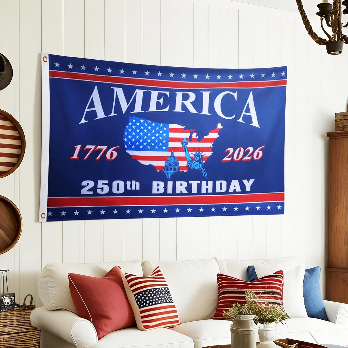 Mythcloud indoor outdoor patriotic flag suitable for multiple spaces