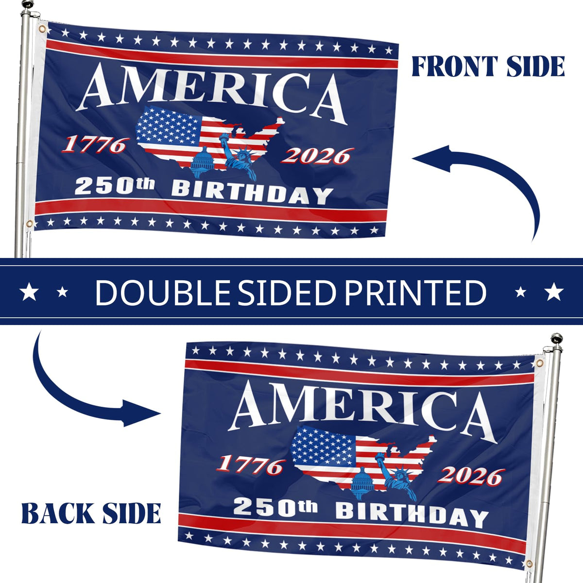 Mythcloud red white blue patriotic flag as a year round decor piece