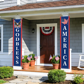 Mythcloud USA 250th anniversary decor with red, white, and blue accents.