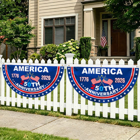 Mythcloud USA flag bunting 1776-2026 for outdoor patriotic display.