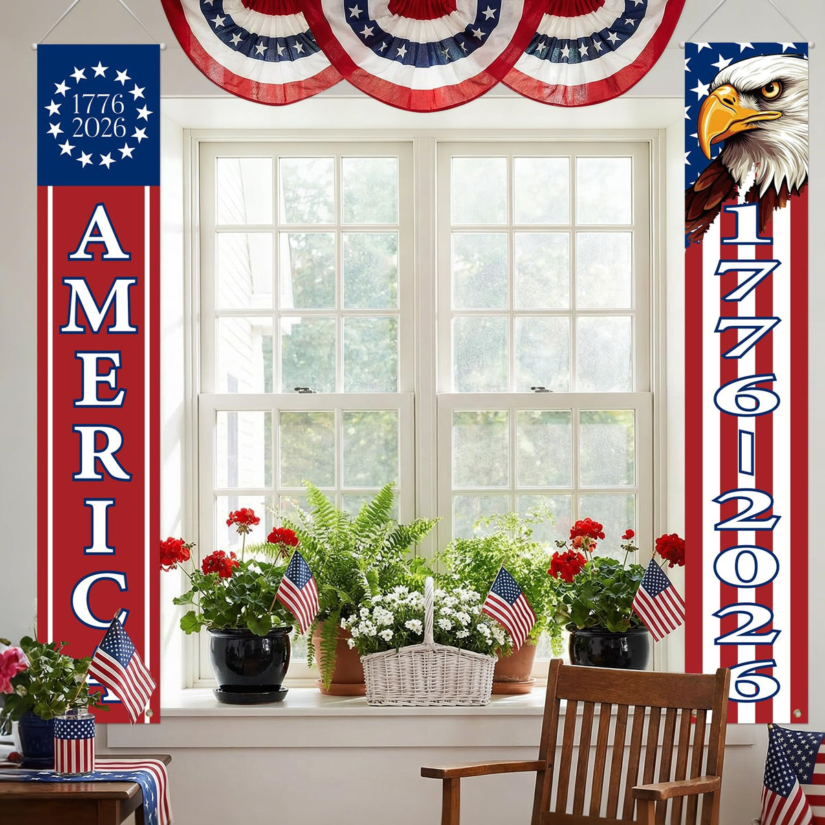 Mythcloud vertical 72 inch hanging banner suitable for porches and rails.