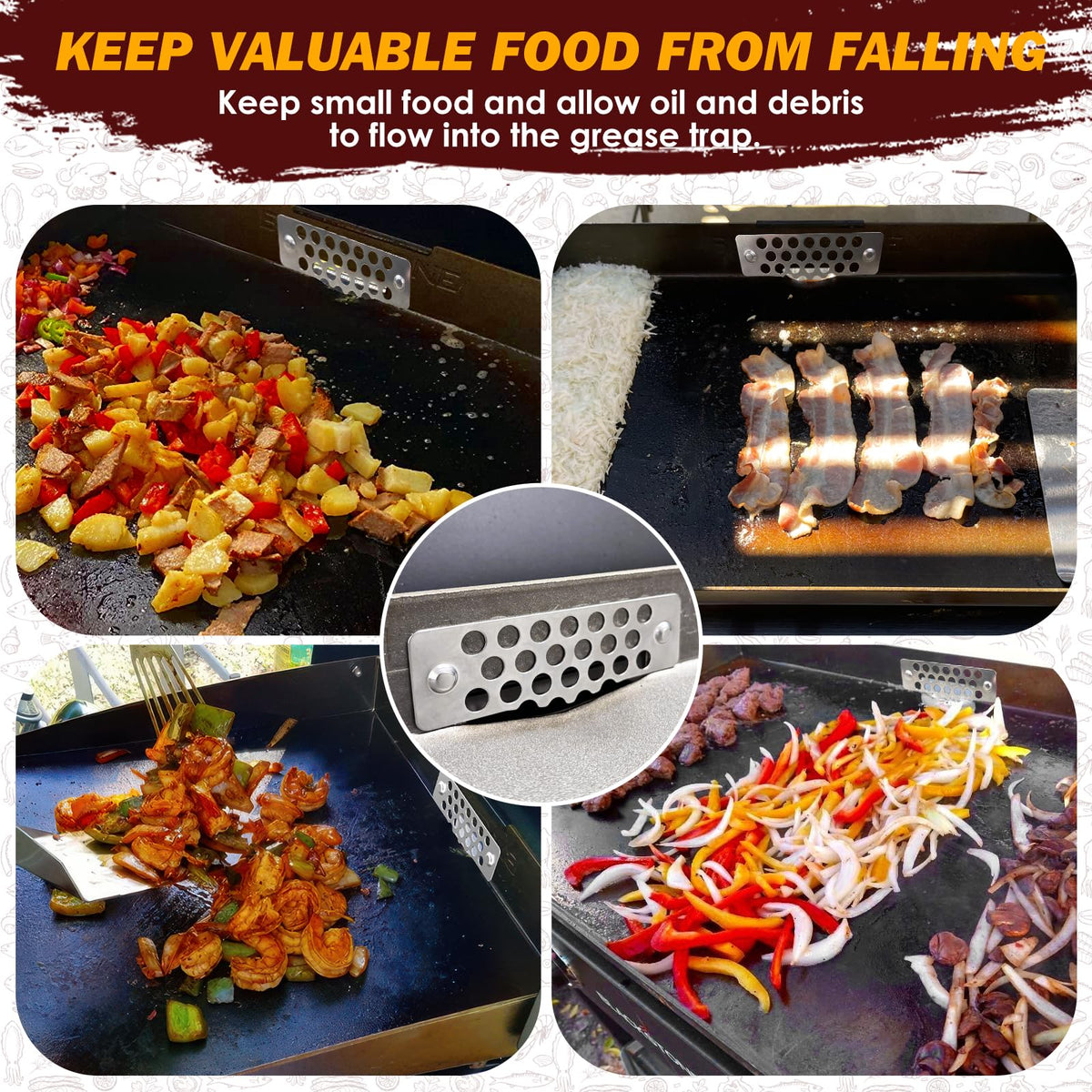 Widely compatible with Blackstone griddles and magnetic grills.