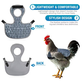 MYWSN chicken saddles back protector in gray protecting hen feathers during pecking