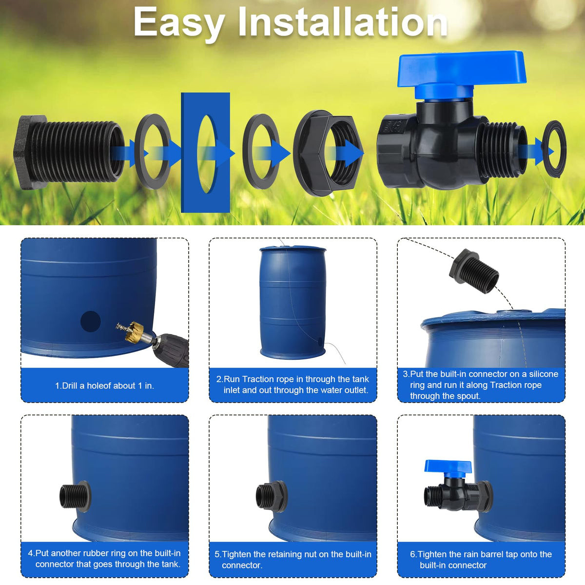 Mzcvriru PVC spigot close-up highlighting durable outdoor construction.