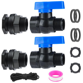 Mzcvriru rain-barrel spigot kit close-up of 3/4-inch valve for steady water flow.