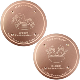 Mzesssmy birdbath copper disc closeup showing pure copper texture for clearer water