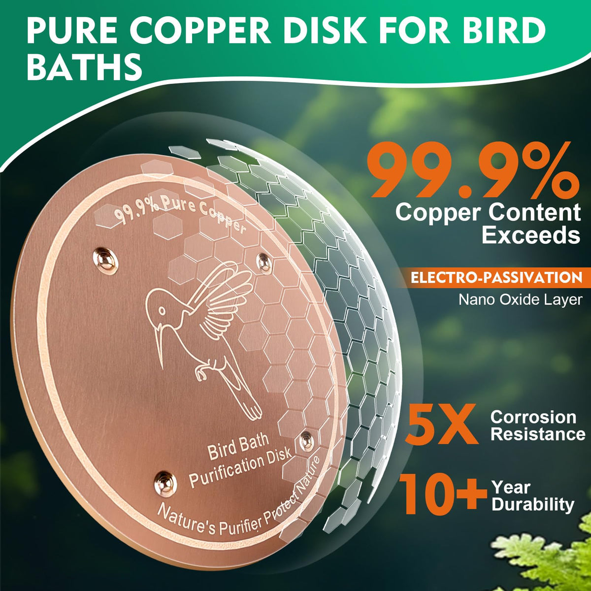 Mzesssmy closeup copper disk highlighting three nodules design for efficacy