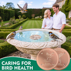 Mzesssmy universal-fit copper disc simplifies setup for any bird bath