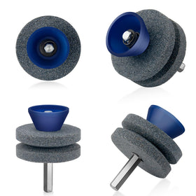 Mzmaxy sharpener shown with a 1/4 inch drill shank for easy compatibility.